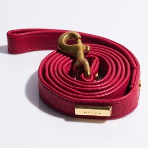 Hound Collection Leather Dog Leash Genuine Leather Gold Bar Logo